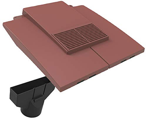 SmartHome Antique Red Plain Inline Roof Tile Vent Pipe & Adapter for Concrete and Clay Tile