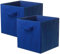 PowerKing Fabric Storage Box Organiser, 2-Piece Foldable Storage Cube Storage Box in Cube Shape – Blue