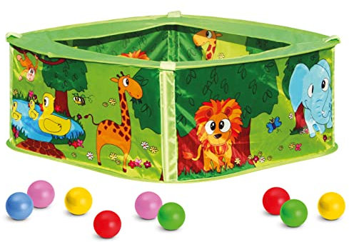 Bino & Mertens 88309 Bino Spielbecken mit Bällen, Bunt, 75 x 75 x 30 cm