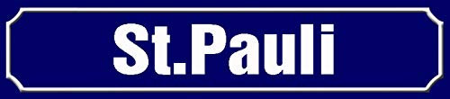 St . Pauli Hamburg Stadtteil Kiez Straßenschild Blechschild Schild gewölbt Metal Tin Street Sign 10 x 46 cm
