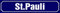 St . Pauli Hamburg Stadtteil Kiez Straßenschild Blechschild Schild gewölbt Metal Tin Street Sign 10 x 46 cm