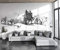 ZZXIAO Schwarzweiss-Tinte-Aquarell-Seitenwand-Tapete Schwarzweiss für Hauptschlafzimmer-Wohnzimmer-Tapeten- wandpapier fototapete 3d effekt tapete Wohnzimmer Schlafzimmer Hintergrundbild-300cm×210cm