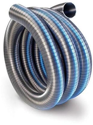 Prostko Single Skin Stainless Steel Flexible Chimney Flue Liner 316 Grade Pipe Hose Tube (150mm/8m), Silver