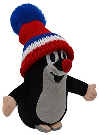 Plüschtier Kuscheltier 15 cm Original Der Kleine Maulwurf mit Rot Mütze, Stehend Stofftier Schmusetier für Kinder Baby Jungen Mädchen