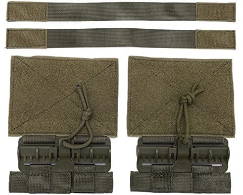 2 Stück Plattenträger Kummerbund, Rucksack Zusatztaschen Plattenträger Schnellverschluss Weste Schnellverschluss, Schnellverschluss Set Zubehör für Taktischen Rucksack Riemenschnallen (Grün)