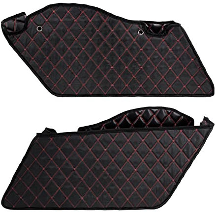 HDBUBALUS Ungedehnte Saddlebag Liner Einsätze Red Thread kompatibel mit Harley 2014-2021 1 Paar