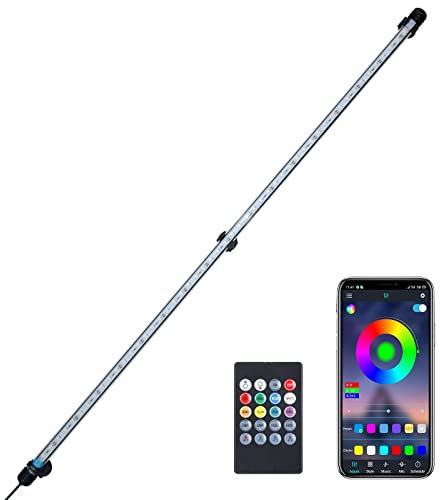 VARMHUS LED Aquarium Beleuchtung,Aquarium Licht mit APP Steuerung Fernbedienung, Aquarium LED Lampe RGB Farbwechsel zum Beleuchten von Aquarienpflanzen DIY Vollspektralfarbe Zeitkontrolle 92cm