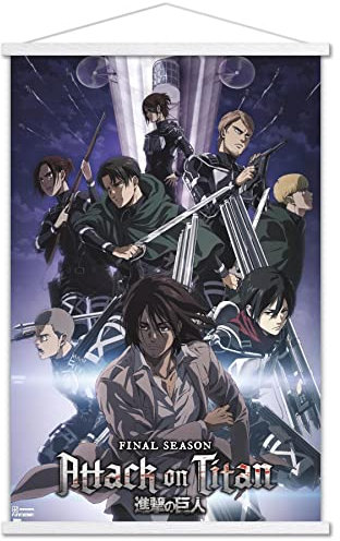 Trends International Attack on Titan: Staffel 4 – Key Visual 2 Wandposter, 56,8 x 86,4 cm, Druck und weißer Aufhänger