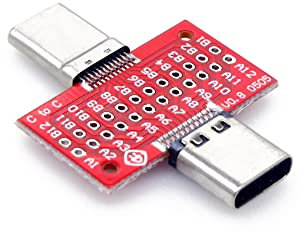 Treedix Placa de prueba USB 3.1 tipo C macho a hembra, placa de circuito de 24 pines para extensión de transferencia de cable de línea de fecha