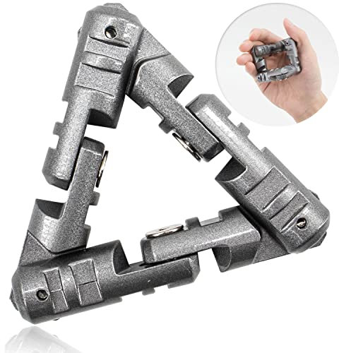 Zolunu Infinite Flip Fidget Toys, Metall Dreiecke Sensory Hand Fidget Spielzeug für Erwachsene Kinder Angst Stress Relief Spielzeug (Grau)