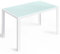 Bealife Mesa de comedor de vidrio templado, 120 x 70 x 75 cm, mesa de cocina moderna con estructura de metal, resistente a los arañazos y al calor, para cocina, salón, comedor o rincón de café