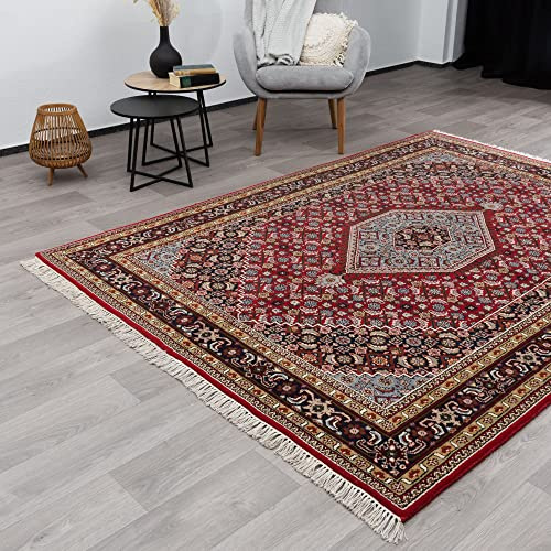 Steffensmeier Orientteppich Bidjar fein | Beste Schurwolle | Orientalisch | Rot, Handgeknüpft, Größe: 80x240 cm
