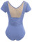 IDOPIP Ballet Leotard Women Classic V Neck Short Sleeve Dance Leotard Mesh Lace Backless Gymnastics Leotards with Removeable Padded Dance Clothes Dancewear Bodysuit Blue S