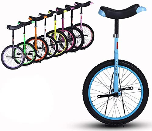 Fahrrad Einrad 18 Zoll Rad Einrad Auslaufsicheres Butyl-Reifenrad Radfahren Outdoor Sport Fitness Übung Gesundheit für Kinder & Anfänger, 8 Farben optional (Farbe: Blau, Größe: 18 Zoll Rad)