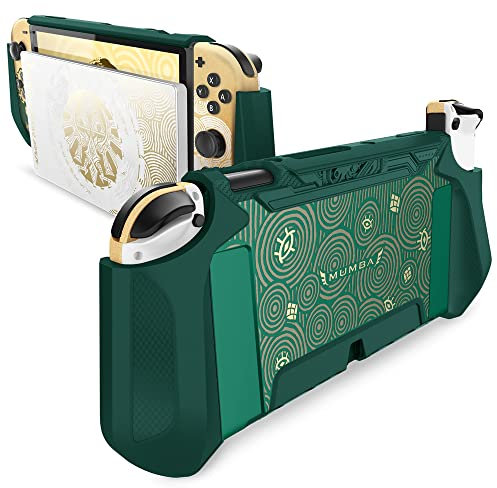 Mumba Funda de Agarre, Cubierta Protectora TPU, Resistente, Compatible con Consola de Nintendo Switch OLED 2021 y Controlador Joy-con (Viridian)