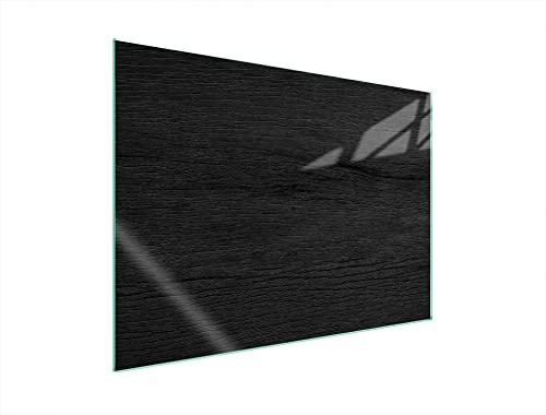 DarHaus Herdabdeckplatte 70x52 Einteilig Glas Holz Schwarz