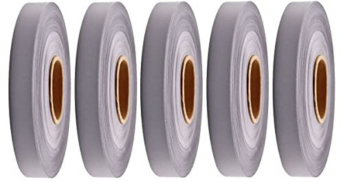 5 Rollen Silber Grau Reflektierendes Stoffband Sicherheitsstreifen Sicherheitsstreifen zum Aufnähen Reflektierendes Gewebeband DIY für Kleidung 15 mm x 3 m (1,5 cm x 10 Fuß)