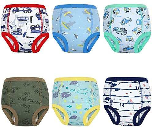 MOEMOE BABY Töpfchen Trainingshose, 6 Stück Töpfchentraining Unterhosen Trainer Töpfchen Trainingshose Jungen Mädchen Töpfchen Trainingshose Kinder, Blau, 3 Jahre