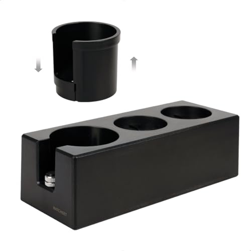 watchget Espresso Tamping Station Organizer Portafilter Holder, Black | Fits 51-58mm Portafilter; Compact Plastic Espresso Organizer Box; multifunctional Espresso Machine Accessories for Coffee Bar
