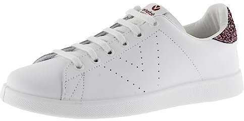 victoria Sneaker Tenis Pelle & Retro Glitterato & Logo Traforato 1125104 per Donna Malva 36