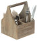 Dibor Oak Effect Cutlery Holder 4 Compartment Flatware Caddy Basket Large Wooden Cutlery, Condiment & Napkin Tabletop Storage Tray Silverware Flatware Organiser