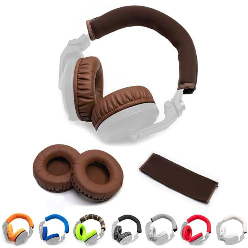 Voarmaks Kit di ricambio per cuffie DJ Pioneer HDJ-X5 X5BT HDJ-X7 X7BT HDJ-X7BT HDJ-X7BT HDJ-X10, con imbottitura in memory foam (marrone)
