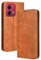 HAOYE Leather Folio Cover per Motorola Moto G84 5G Cover, PU + TPU Leather Wallet Cover, Premium Filp Case Custodia in Pelle Portafoglio con Funzione Stand, Marrone