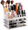 BSTMOME Kosmetik-Organizer mit 4 Schubladen, einfaches Sortieren von Make-up, Schmuck und Haar-Accessoires, Make-up-Organizer, Hautpflege, große Kosmetik-Vitrinen, stapelbare Aufbewahrungsbox –