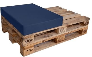TexDeko Halbes Palettenkissen 60x80x12cm (Blau, Polsterhöhe: 12cm)