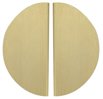 JMCXSM592 2 Stück Möbelgriffe Kinderzimmer halbrund Schrankgriff Aluminium Profilgriff halbmondförmig Türklinken Kleiderschrankgriffe Buntes Türgriff Schubladen Knöpfe (Golden,150mm)