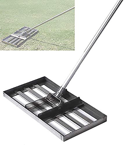 43-inch Lawn Leveling Rake Garden Grass Level with Handle, Heavy-duty Stainless Steel Large-capacity Lawn Push Level Tool Golf Equipment, suitable for quick mopping by hand