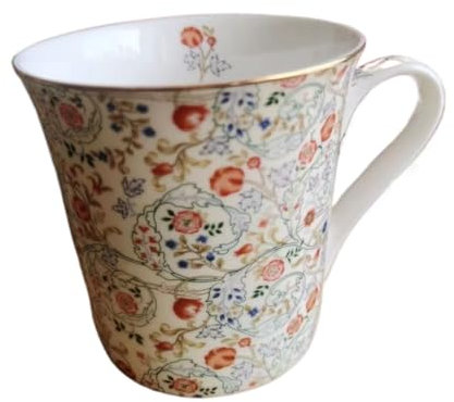 Mug en porcelaine anglaise avec anémone et pissenlit pour la maison, le thé, le café (Camellia sinensis)