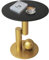 Cre Cra Sofa Beistelltisch aus Metall und Marmor, Rund, Couchtisch für Wohnzimmer und Schlafzimmer, Klein, Gold