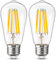 Genixgreen Lampadine LED E27, ST58 12W Edison Retro Style Filament Globe Light Bulbs, Bianco caldo 2700K, Decorative, Equivalenti a 100W, 1521lm, Vetro trasparente, 2 confezioni