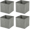 Greenfields Set of 4 Large Foldable Square Storage Cubes - 30x30x30cm Fabric Organizer Canvas Cube Boxes | Collapsible Bins for Home, Office, Nursery & Playroom**