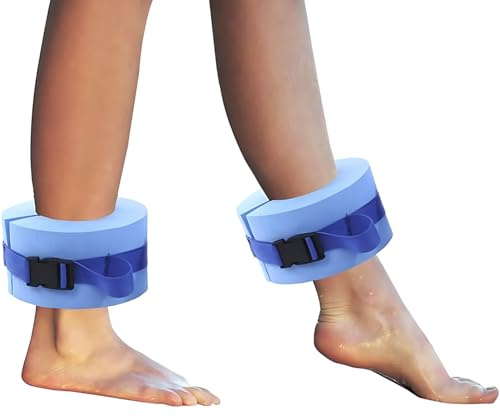 PEAKTREND Schaumstoff-Schwimmmanschetten, Wasser-Aerobic-Schwimmring, Fitness-Übungsset, Knöchel-Arm-Gürtel mit Schnellverschluss-Schnalle für Schwimm-Fitness-Trainingsset, Blau, 2 Stück