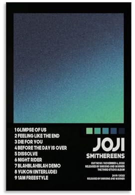 Smithereens Poster von Joji, Album-Poster, Leinwand, Wandkunst, Dekor, Gemälde für Zuhause, Wohnzimmer, Schlafzimmer, 30 x 45 cm, ungerahmter Stil