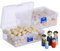 Relaxdays Holzfiguren, 100er Set, Spielfiguren zum Bemalen, Mensch, Familie, Kinder, DIY Krippenfiguren, Deko, Natur