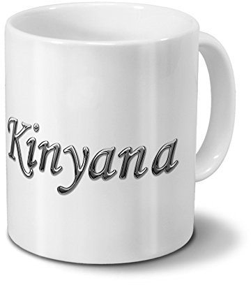 printplanet Tasse mit Namen Korda - Motiv Chrom-Schriftzug - Namenstasse, Kaffeebecher, Mug, Becher, Kaffeetasse - Farbe Weiß
