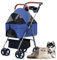 Haibinsuo 2-in-1 Klappbarer Houndewagen für KLEINE Hunde & Katzen-4 Räder Hundekaren MIT Abnehmbarem TransportKorb, CE-Abtifizier, Leicht & Wetterfest für Auto/Ausflüge (Max. 25 kg) 1 Satz