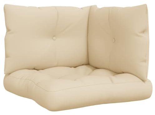 vidaXL Palettenkissen 3-TLG., Palettenpolster für Europaletten, Palettensofa Kissen Indoor Outdoor, Palettenauflage Sitzkissen Rückenkissen Seitenkissen, Beige Stoff