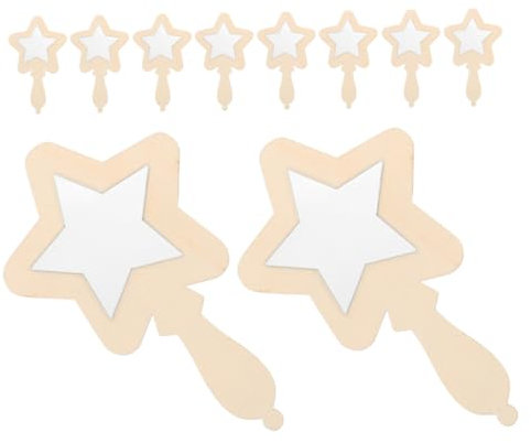 HONITANO 12stücke DIY Holzspiegel Für Junge Mädchen Kleine Bruchsichere Handspiegel Aus Unbehandeltem Holz Zum Bemalen Und Gestalten Für Bastelprojekte Und Kreative Aktivitäten