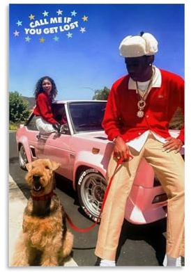 KUAILI Tyler The Creator-Poster, Rap-Poster, Schlafzimmer, Wandkunst, Dekoration, Leinwand, 30 x 45 cm, ungerahmter Stil