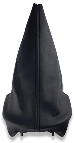 1neiSmartech Funda para palanca de cambios con anillo de retención compatible con Peugeot 207 307 308 607 608, con costuras negras, solo funda y anillo, sin marco exterior