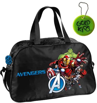 Paso - Sporttasche Kinder für Mädchen & Jungen - Umhängetasche mit Avengers Motiv - Schwimmtasche mit verstärktem Boden - Trainingstasche 40 x 25 x 15 cm
