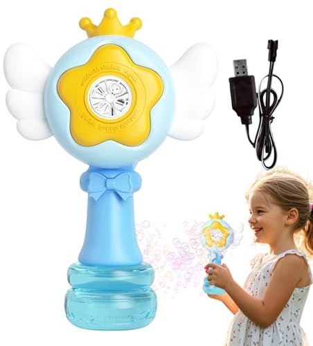 Automatischer Seifenblasenstab – Kleinkinder, lustiger Swing-Tanz-Bubble-Stäbe mit LED-Licht für Kinder, elektrisches Gebläse-Maschine mit wiederaufladbarem Akku für Kinder