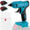 18 V Battery Hot Glue Gun, 100 W Wireless Hot Glue Gun with 2X 3000mAh Battery and 10x Glue Sticks, for DIY, Repairs, Crafts, Hot Glue Gun Battery Compatible with Makita 18 V Battery (2 x Batteries)