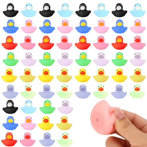 60 Gummienten, Badeenten Set, Quietscheenten Für Kinder, Badezeit Spielzeug, Mini Quietscheente, 60 Stück, Bunte Gummienten, Partydekoration, Geschenkidee
