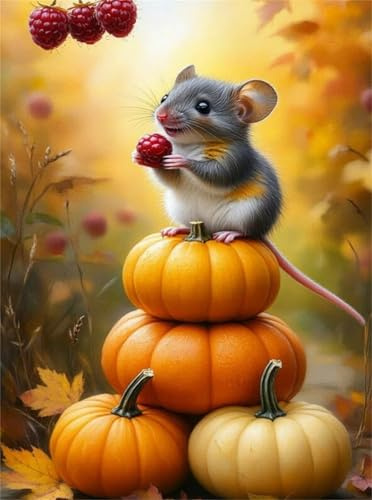 Puzzle für Erwachsene 60 Teile Kürbis Tier Maus, Puzzle 60 Teile Erwachsene 40x28cm, Pädagogisches Spiel Herausforderung Spielzeug, Puzzles Geschenke