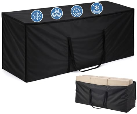 GARPROVM XXL Aufbewahrungstasche für Gartenpolster & Auflagen | Outdoor Gartenauflagen Aufbewahrungstasche Weiche Auflagentasche 420D Oxford Gewebe Wasserabweisend & Staubdicht | 200x60x80cm